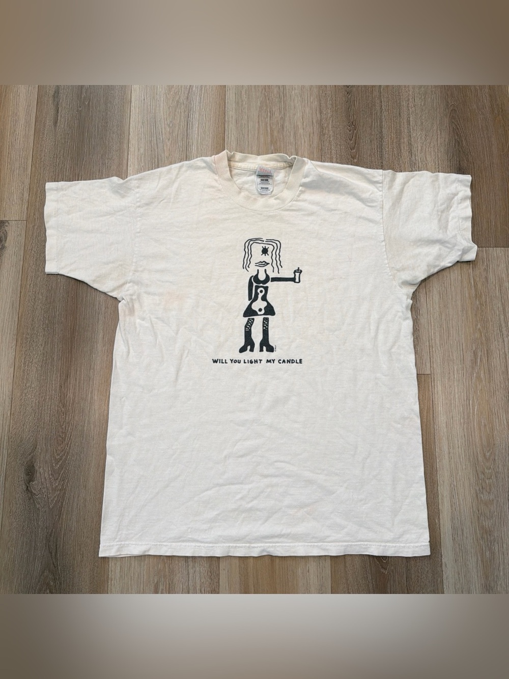 Vintage Rent Musical Shirt Single Stitch Fruit Of The Loom White Adult Large